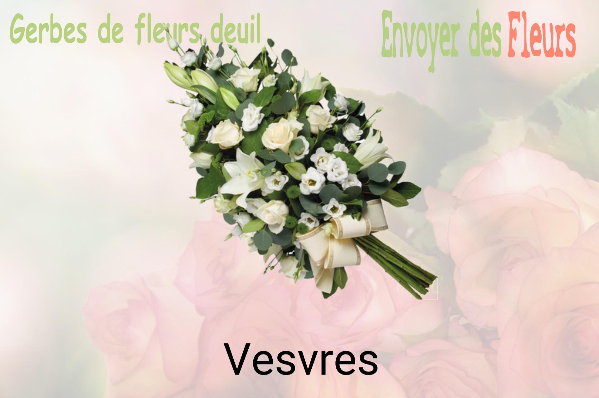 Gerbe de fleurs de deuil livrée à Vesvres